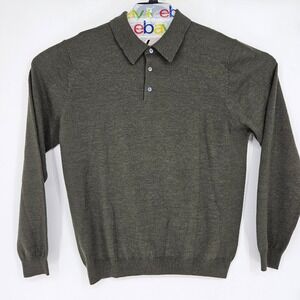Brooks Brothers Sweater Mens Large Extra Fine Merino Wool Casual Long Sleeve